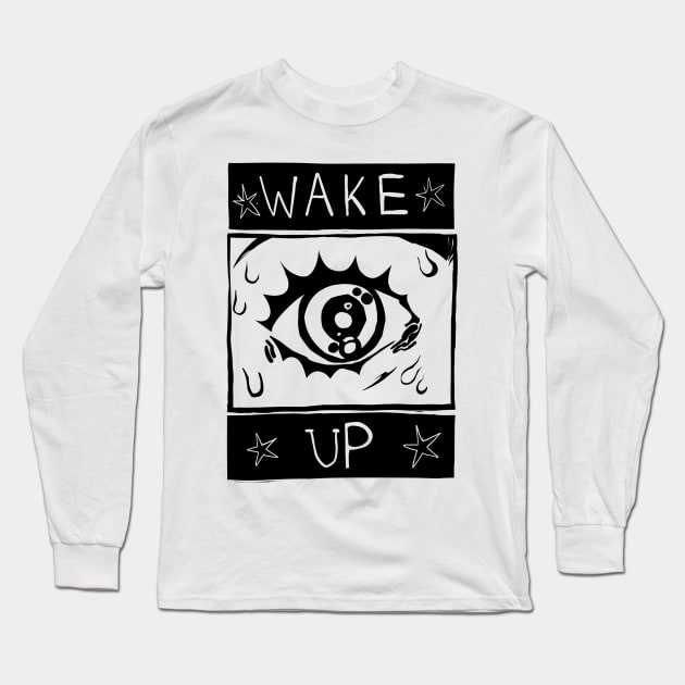 Wake Up Long Sleeve T-Shirt by snowpiart